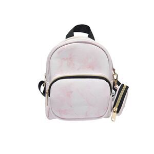 Claire's Pink Marble Print Mini Backpack with Matching Coin Purse NWT